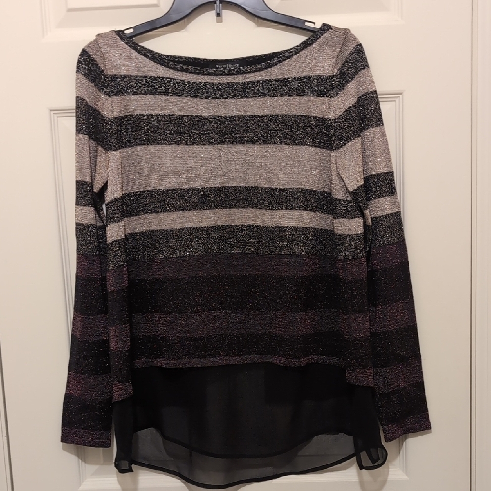 White House Black Market Gray and Black Tunic